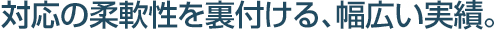 対応の柔軟性を裏付ける、幅広い実績。