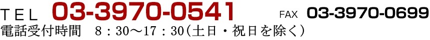 TEL 03-3970-0541 FAX 03-3970-0699